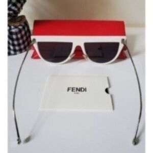 Fendi Silver and White Geometric Sunglasses